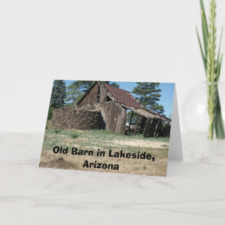 Tarjeta LakesideBarn, granero viejo en la orilla del lago,