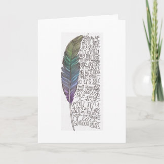 Tarjeta Lakota Prayer con plumas notecard