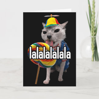 Tarjeta Lalalala Gato Tonto Divertido Con Lollipop Meme Ho