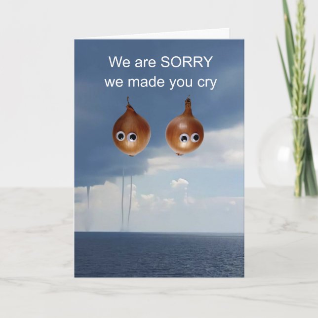 Tarjeta Lamentamos haberte hecho llorar. (Anverso)