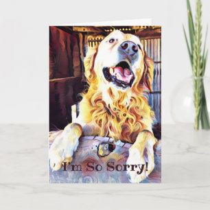 Tarjeta Lamento el cumpleaños tardío de Golden Retriever A