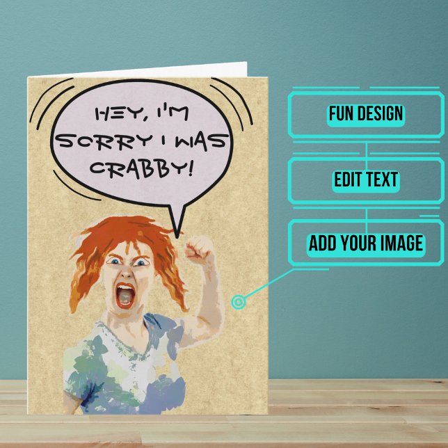 Tarjeta Lamento haberte acostado: era cangrejo (If you need to say "I'm sorry" this is perfect card for the job.)