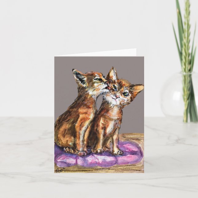 Tarjeta Lametones de gatito  (Anverso)