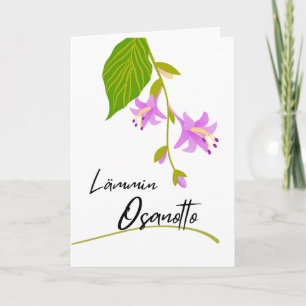 Tarjeta Lämmin osanotto Sympathy en finés con Hostas
