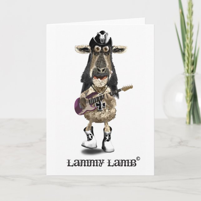 Tarjeta Lammy Lamb a Heavy Metalizado rock SHEEP (Anverso)