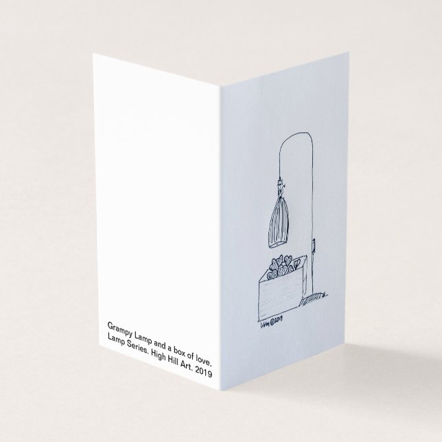 Tarjeta Lámpara Grampy y una caja llena de amor. (Exterior)