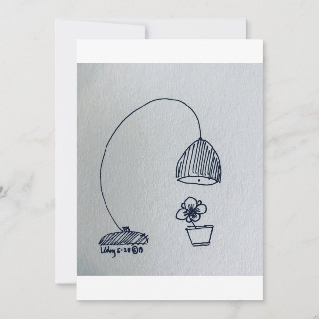 Tarjeta Lámpara y una flor dulce (Anverso)