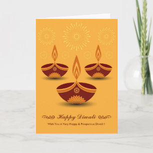 Tarjeta Lámparas de Diwali decorativas