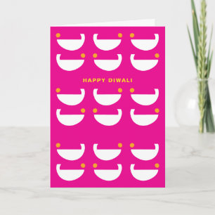 Tarjeta Lámparas Diwali - Fucsia
