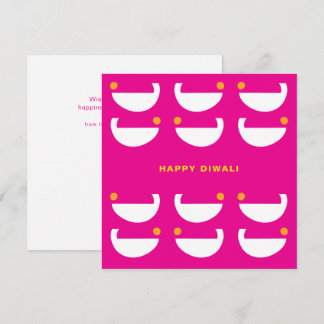Tarjeta Lámparas Diwali - Fucsia