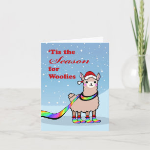 Tarjeta Lana de Arcoíris, Drama de Llamas, Navidad Orgullo