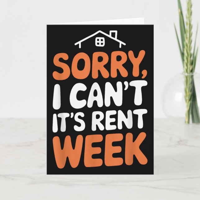 Tarjeta Landlord Property Manager, Sorry I Can’t It's Rent (Anverso)