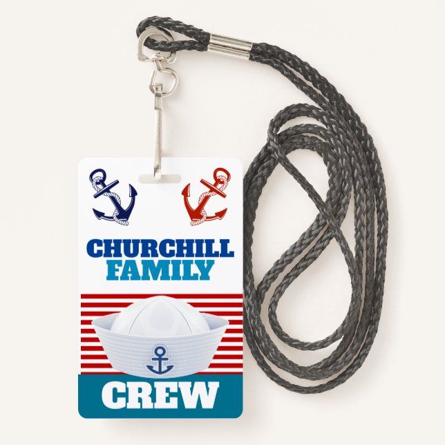 Tarjeta Lanyard ID de la tripulación de familia (Anverso son cordón)