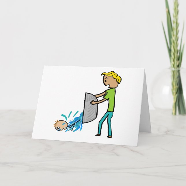 Tarjeta Lanza Bebé Con Agua De Baño (Anverso)