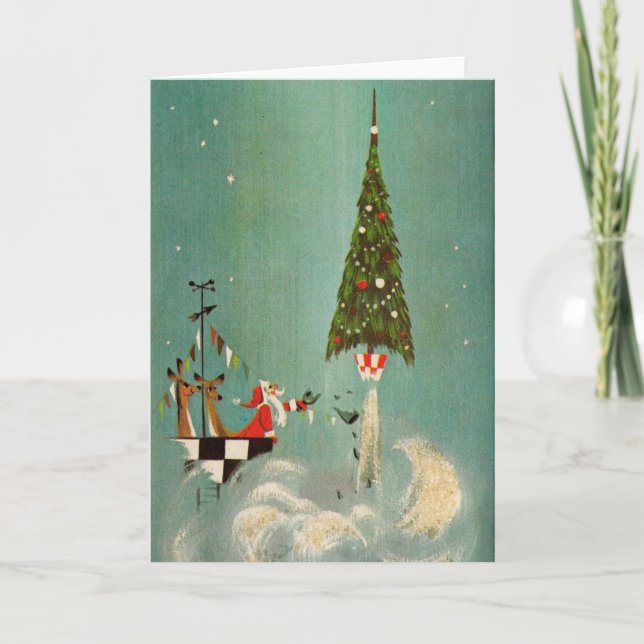 Tarjeta Lanzamiento de Navidades a mediados del siglo (Anverso)