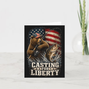 Tarjeta Lanzamiento para oso patriótico de la libertad pes