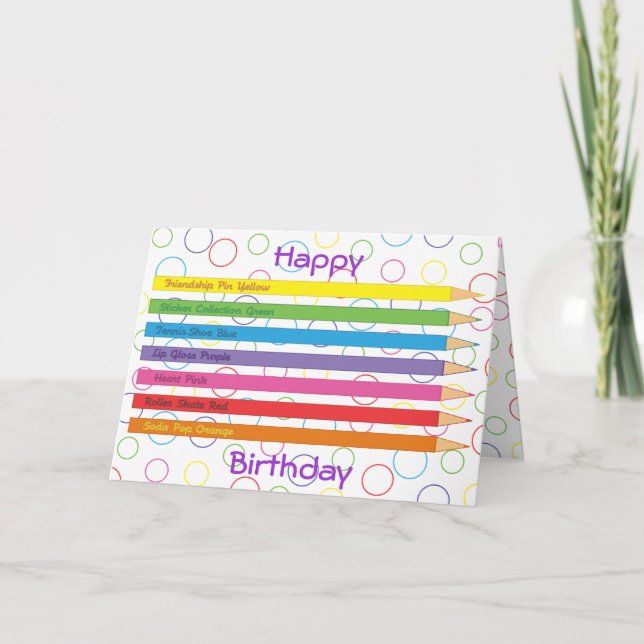 Tarjeta Lápices de colores (Anverso)