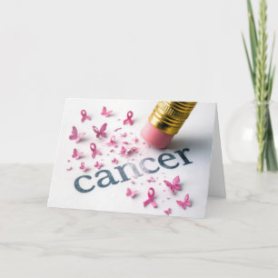 Tarjeta Lápiz Borrando El Texto Del Cáncer En El Libro Bla