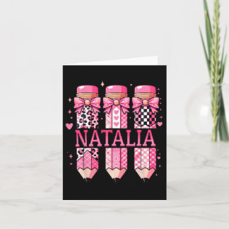 Tarjeta Lápiz con nombre personalizado Natalia Regreso a c