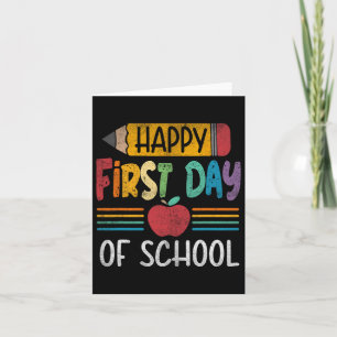 Tarjeta Lápiz de época feliz primer día de clase del profe