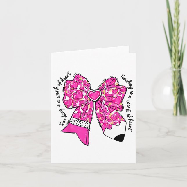 Tarjeta Lápiz de lazo coqueto del día de San Valentín para (Anverso)