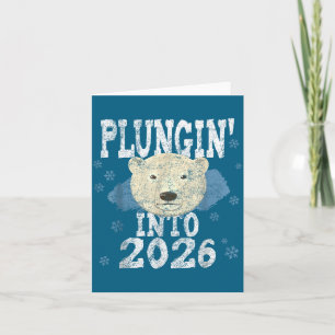 Tarjeta Lar Bear Plunge - Sumergiéndose en el frío de Año 