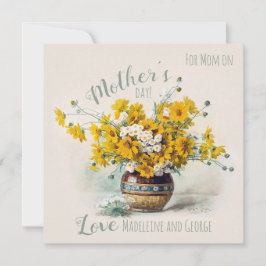 Tarjeta larga del día de la madre y la soleada lar