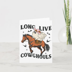 Tarjeta Larga vida a Cowghouls lindo fantasma Cowgirl Hall
