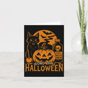 Tarjeta Larga vida a la calabaza de Halloween Black Cat Sp