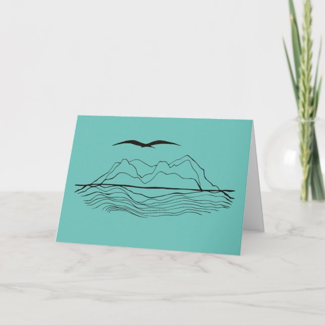 Tarjeta Large Horizon Drawing & Poem Card (Anverso)