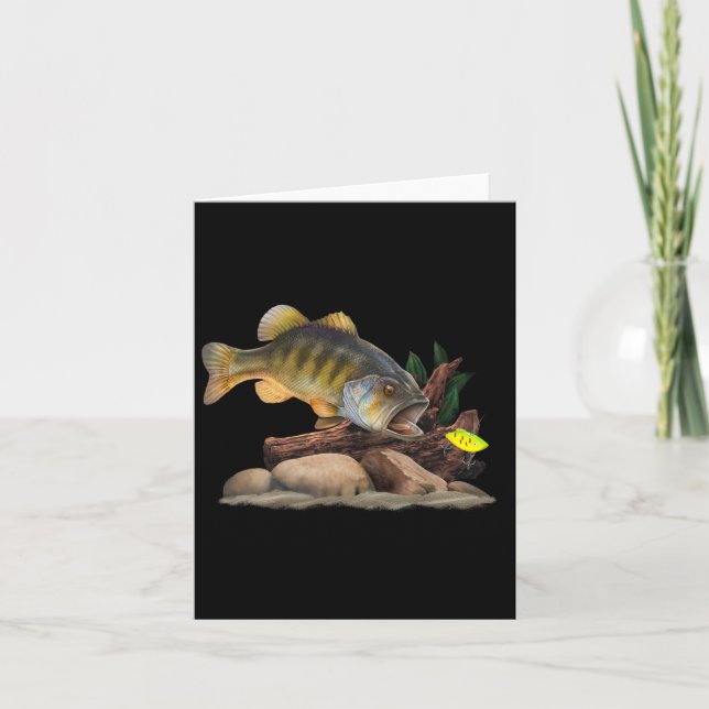 Tarjeta Largemouth B Y Pescador Lure (Anverso)