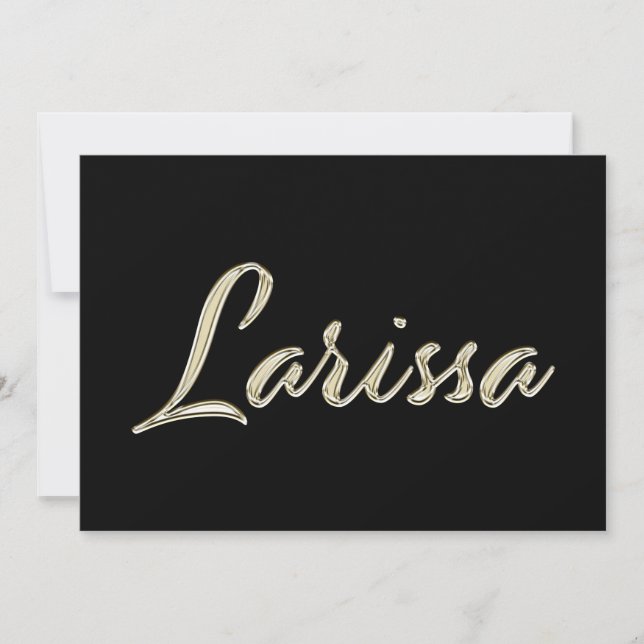 Tarjeta Larissa white gold Handwriting Karte (Anverso)