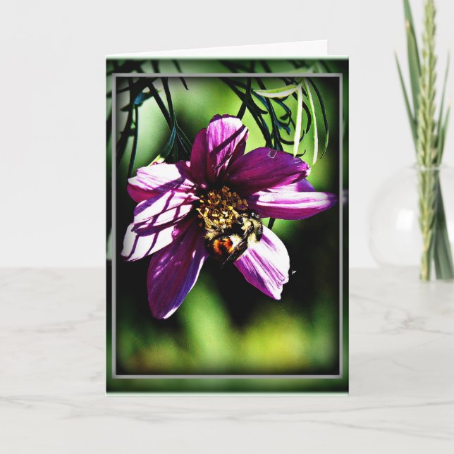 Tarjeta Las abejas y las flores se necesitan mutuamente (Anverso)