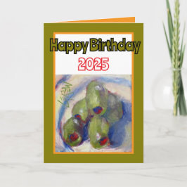 Tarjeta Las aceitunas extienden tu vida feliz cumpleaños
