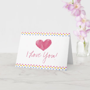 Tarjeta Las acuarelas Corazones Que Te Amo San Valentín