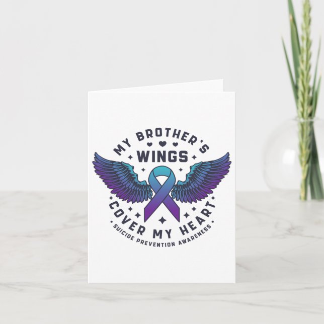 Tarjeta Las alas de mi hermano cubren mi prevención del su (Anverso)