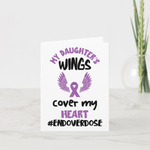 Tarjeta Las alas de mi hija Listón Morado Conciencia del S