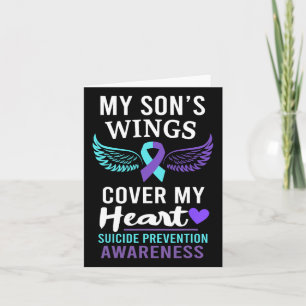 Tarjeta Las alas de mi hijo cubren la cinta de concientiza