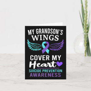 Tarjeta Las alas de mi nieto cubren conciencia del suicidi