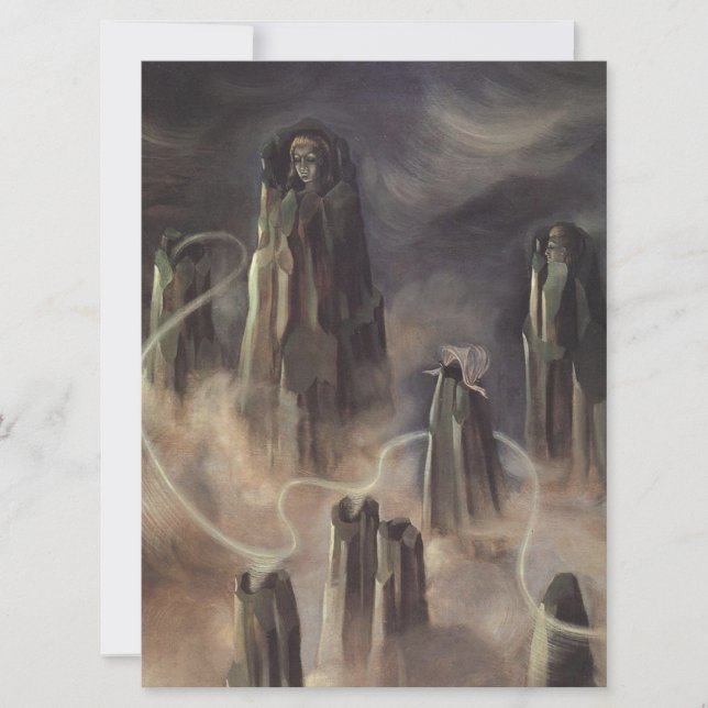 Tarjeta Las almas de la montaña (por Remedios Varo) (Anverso)