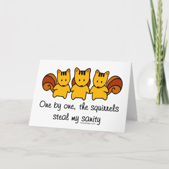 Tarjeta Las ardillas me roban la cordura (Anverso)