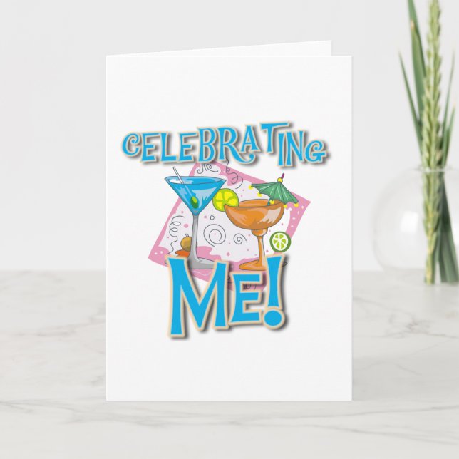 Tarjeta Las bebidas tropicales me celebran (Anverso)