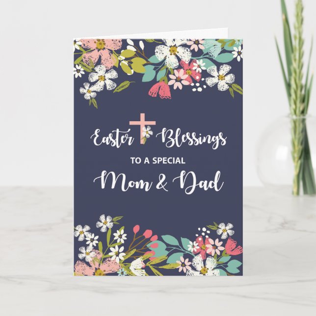 Tarjeta Las bendiciones de Pascua de mamá y papá del Crist (Anverso)