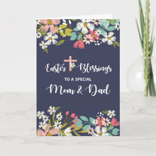 Tarjeta Las bendiciones de Pascua de mamá y papá del Crist