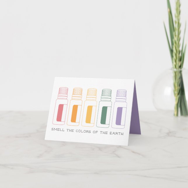 Tarjeta Las botellas de aceites esenciales le agradecen (Anverso)