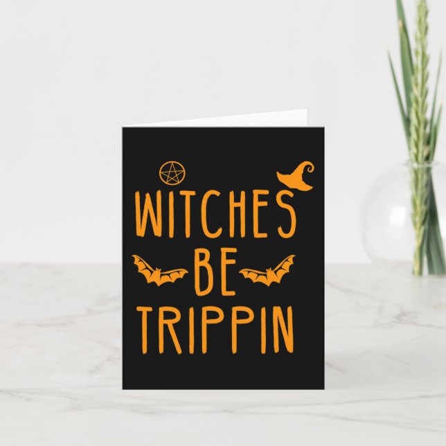 Tarjeta Las brujas serán tripas en la divertida Halloween (Anverso)