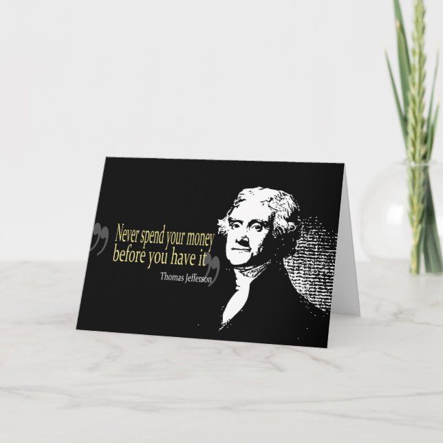 Tarjeta Las citas de Thomas Jefferson nunca pasan el (Anverso)
