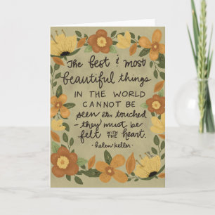 Tarjeta Las cosas más bellas, Helen Keller