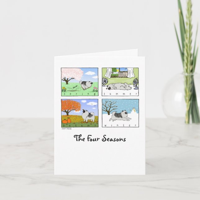 Tarjeta Las cuatro estaciones de Keeshond | Personalizado  (Anverso)