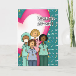 Tarjeta Las enfermeras son todas Personalizados de corazón